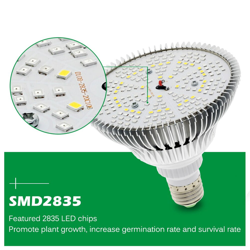 250W LED Grow Glühbirne E27 LED Pflanzenbirne 200 LEDs Sunlike Vollspektrum Grow Lights für Zimmerpflanzen Gemüse und Setzling