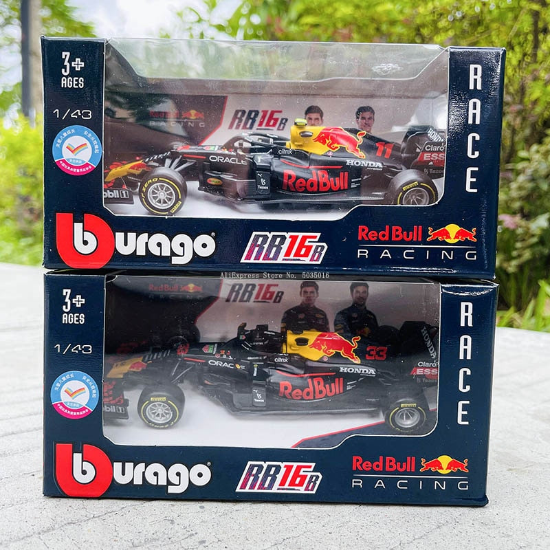 Bburago 1:43 2021 F1 Red Bull Racing RB16B 33 # Verstappen 11 # Sergio Perez Fórmula uno Simulación aleación súper modelo de coche de juguete