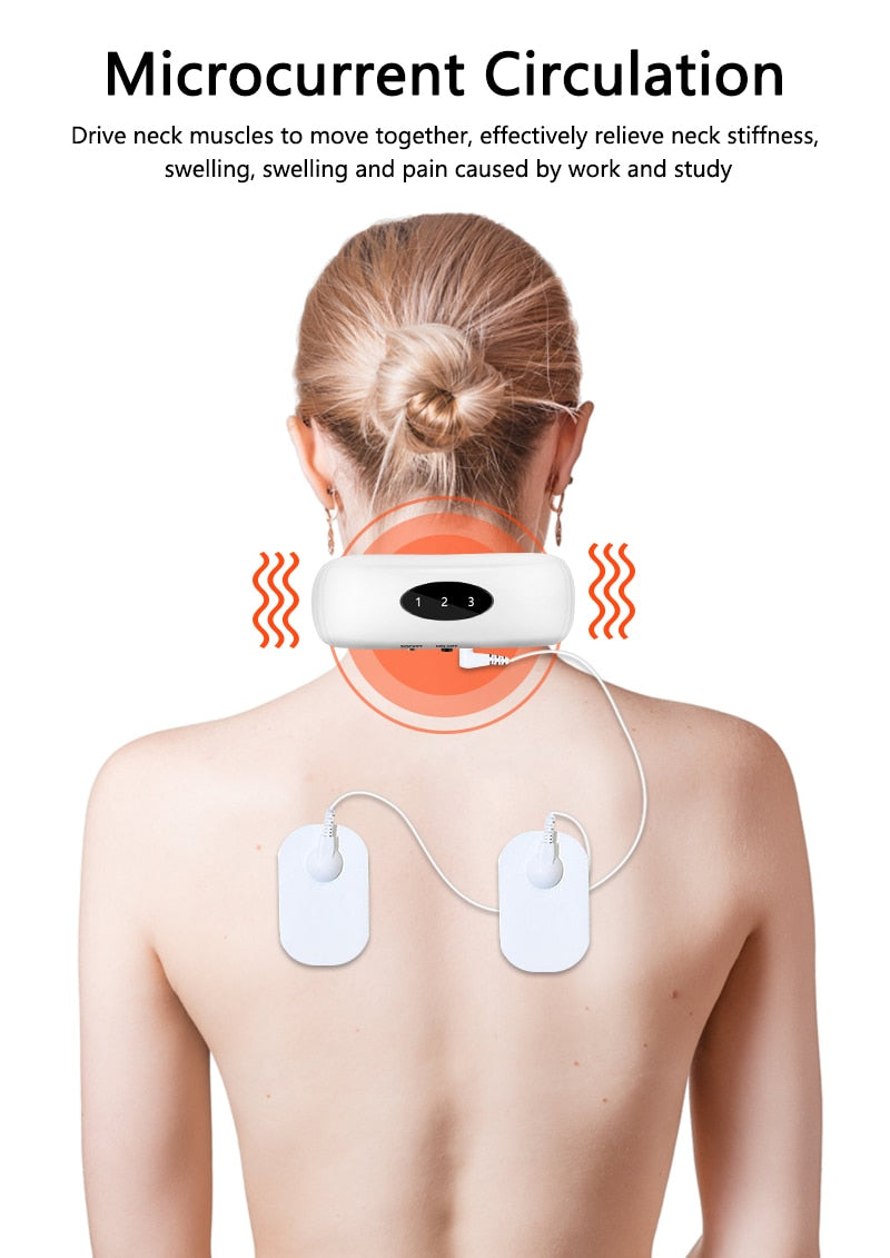 Masajeador de cuello eléctrico Pulse Back 6 modos Control de potencia Herramienta de alivio del dolor infrarrojo lejano Cuidado de la salud Relajación