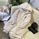 Abrigo de piel sintética de invierno de gran tamaño, Parka para mujer, chaqueta de piel sintética larga y cálida, abrigos con capucha, abrigo de invierno suelto, prendas de vestir, casaco femenino