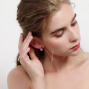 Black Awn 2022 New Classic Silver Color Round Black Trendy Spinel Engagement Hoop Earrings for Women Jewelry Bijoux I131