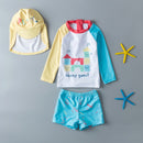Traje de baño para niños de 3 piezas, traje de baño de manga larga para niños, protección solar UV, ropa de baño para bebés, traje de baño para niños pequeños