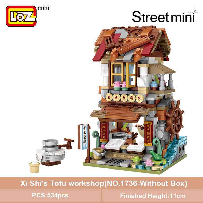 LOZ Mini Block Mini Chinatown China Street Chinese Tradition Special Model DIY Assembly Toys for Children Educational Anime