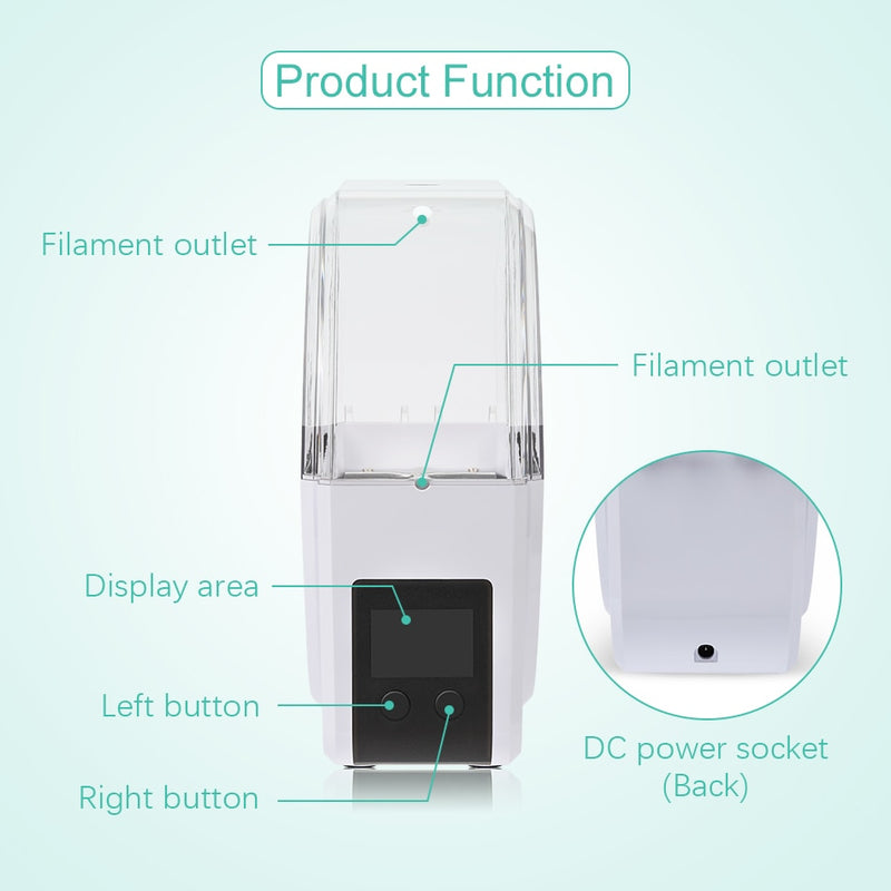 SUNLU 3D-Filament-Trocknungsbox S1 Halten Sie das Trocknen während des Druckens aufrecht Timing-Funktion Temperatur einstellbares LCD-Display Beobachtbare obere Abdeckung