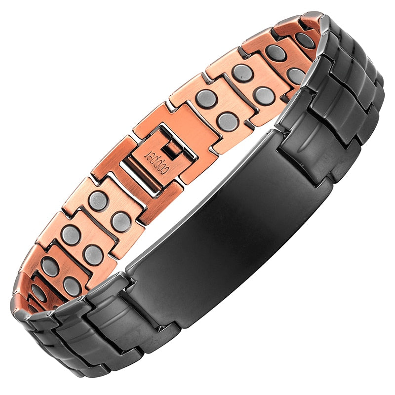 Kupfer Magnetarmband Personalisieren ID Name Armbänder für Männer Frauen Verstellbares Armband Armband Armreif Metall Schmuck Geschenk