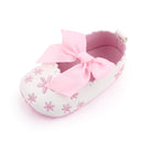 2022 Floral Embroidery Baby Shoes For Newborn Baby Girl Striped Bow First Walker Soft Soles Cute Toddler Anti-Slip Princess Shoe