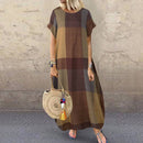 ZANZEA Bohemian Polka Dot Printed Long Dress 2022 Women's Summer Sundress Casual Short Sleeve Plaid Party Vestido Robe