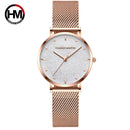 Women Watches New Flash Stars Stainless Steel Rose Gold Mesh Unique Simple Casual Quartz Waterproof Wristwatches Clock Hot Sale