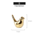 Figuritas de pájaros dorados para casa Polar, estatuas modernas de pájaros de cerámica, escultura de animales, artesanías para decoración del hogar, regalos de boda de cerámica dorada