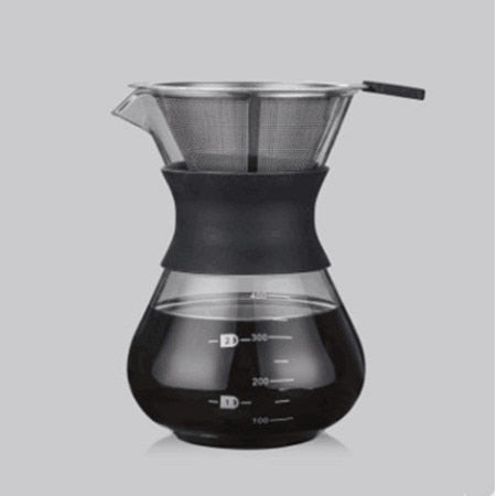 1 STÜCK 1000 ml Glas Kaffeekanne Dripper Moka Teekocher Kaffeemaschine Barista Werkzeuge Espresso Manueller Wasserkocher Teekanne mit Edelstahl