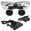 Dental Loupes Dental Magnifier Dental Lab Medical Loupes Magnification Binocular 2.5/3.5x420 Headlight Headlamp 5W Set Metal Box