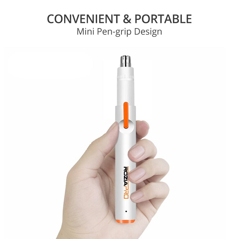 Electric Nose Ear Hair Trimmer Effctive for Men and Women with USB Fast Charge Low Noise Mini Pen-grip Portable Nose Epilator