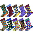 Hot Sale Men Socks 2020 New Colorful Gifts for Men Cotton Mens Socks Geometric Lattice Classic Happy Business Casual  Socks Men