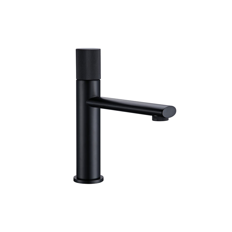 Deck Mount Water Faucet Mixer Tap Single Knurled Handle One Hole Hot Cold Washbasin Bathroom Basin Swivel Knurling Knob Design