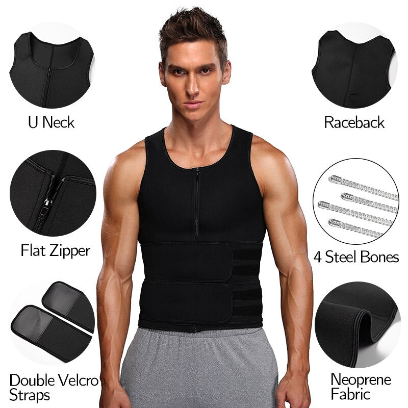 Camiseta sin mangas de entrenamiento de cintura para hombre