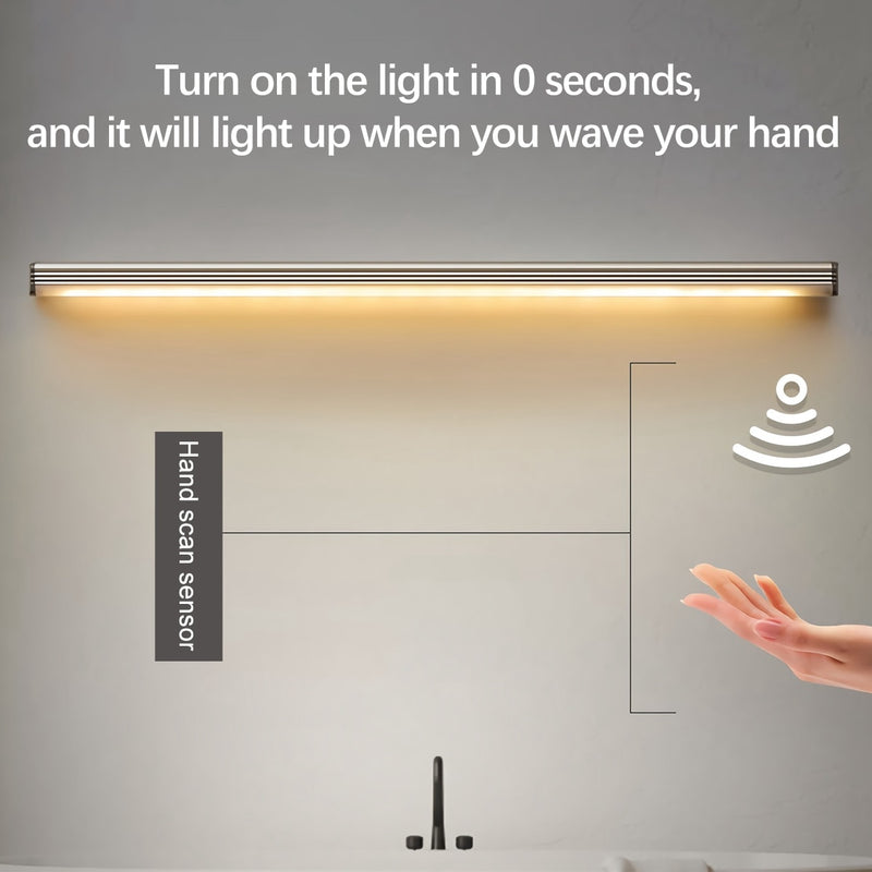 Luces LED para debajo del gabinete, lámpara con Sensor de barrido manual, 30 40 50cm, luz con Sensor de movimiento, armario para dormitorio, cocina, luz para el hogar