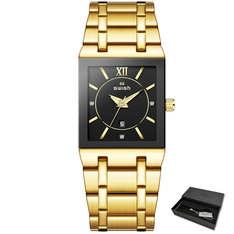 Top Relogio Feminino Luxo Golden Bracelet Watches Women Fashion Square Quartz Watch Ladies Diamond Watch Female Top Brand Luxury