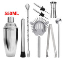UPORS Edelstahl-Cocktail-Set 550 ml/750 ml Cocktail-Shaker-Set mit Stößel, Jigger, Barlöffel, Eiszange, Barkeeper-Kit, Bar-Set