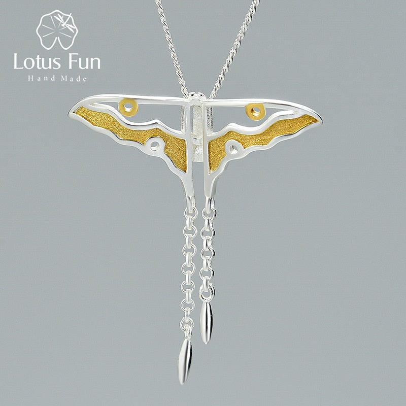 Lotus Fun Real 925 Sterling Silver Natural Creative Handmade Fine Jewelry Hollow Butterfly Kite Pendant without Necklace