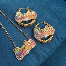 BeHoney Fashion Simple Personality Acrylic Custom Name bamboo Earrings Cartoons rainbow Name Necklace  Jewelry Christmas Gift C4