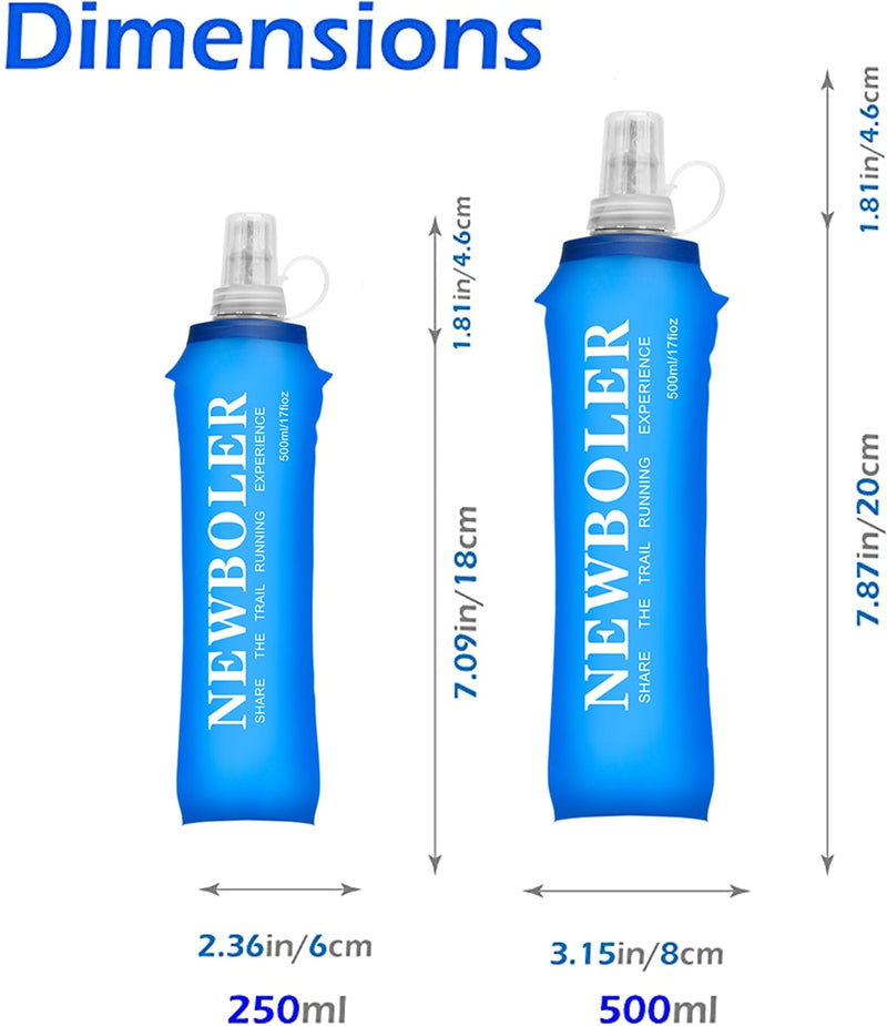 250ml 500ml Soft Flask Folding Collapsible Water Bottle TPU Free For Running Hydration Pack Waist Bag Vest  SD09 SD10