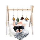 Nordic Style Wooden Baby Gym Nursery Sensory Toys Gantry Foldable Baby Play Gym Frame Activity Center Hanging Bar Newborn Gift