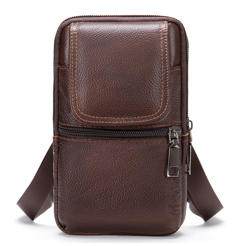 WESTAL Small Men&#39;s Bag Genuine Leather Flap Phone Belt Pouch Men&#39;s Shoulder Bags Men Leather Crossbody Bags Over The Shoulder