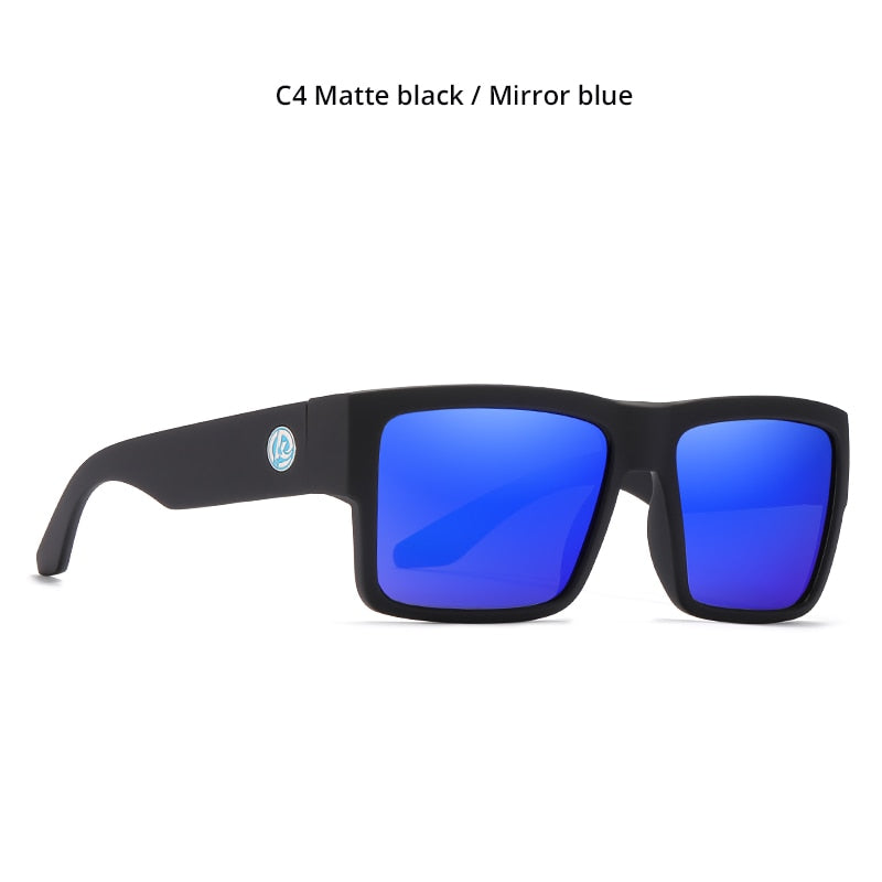 KDEAM Square Polarized Sunglasses Men Soft Matte Frame Tank Hinge Sun Glasses Driving Exclusive Design oculos de sol