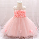 2022 Baby Girl Party Dresses Newborn Baby Baptism Dress For Girls Birthday Princess Clothes Beading Infant Wedding Dress