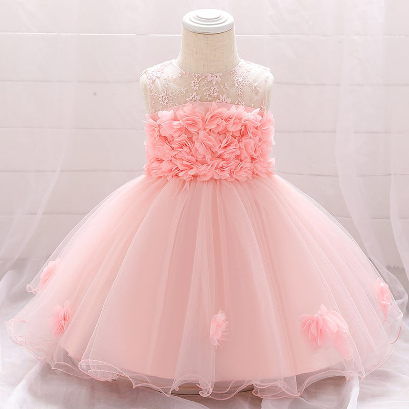 2022 Baby Mädchen Party Kleider Neugeborenes Baby Taufe Kleid Für Mädchen Geburtstag Prinzessin Kleidung Perlen Infant Hochzeitskleid