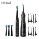 Fairywill Electric Sonic Toothbrush & Water Flosser USB Charge Waterproof 5 Modes 3 Brush Heads Toothbrushes Teeth Cleaner