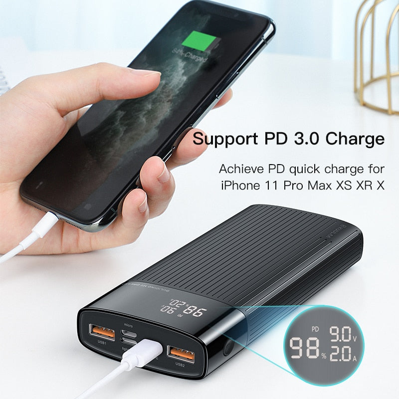 KUULAA Power Bank 20000mAh QC PD 3.0 PoverBank Fast Charging PowerBank 20000 mAh USB External Battery Charger For iPhone 14 13