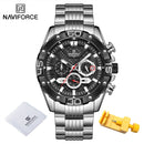NAVIFORCE Fashion Watches For Men Luxury Original Classic Quartz Clock Analog Chronograph Sport Waterproof Steel Band WristWatch
