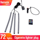 Led Car Interior Backlight With Usb Cigarette Lighter Ambient Atmosphere Mood Light Rgb Remote App Auto Foot Decorative Lamp