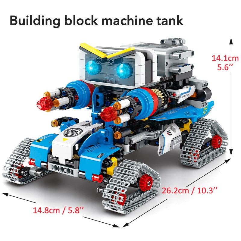 Stadt Technische RC Roboter Transformation Rennwagen Bausteine ​​Fernbedienung Roboter Waffe Ziegel Spielzeug Für Kinder