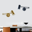 Lámpara de pared LED de brazo largo oscilante ajustable moderna, iluminación cálida/fría, aplique de pared para iluminación de cabecera del hogar montado en la pared