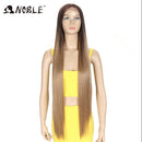 Pelucas de Cosplay Noble para mujeres negras, peluca de encaje sintético recto, peluca de encaje rubio degradado de 38 pulgadas, peluca de encaje sintético Rubio Cosplay