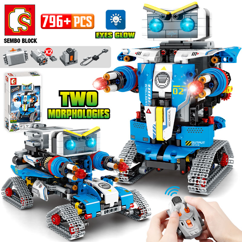 City Technical RC Robot Transformation Racing Car Building Blocks Remote Control Robot Weapon Bricks Toys For Children