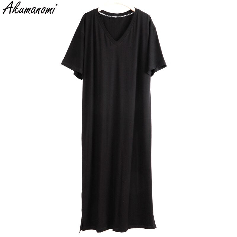 Vestido largo de mujer de talla grande con cuello en V de gran tamaño 4xl 5xl 6xl 7xl 8xl 9xl 10xl verano Casual suelto largo coreano Harajuku vestidos bohemios