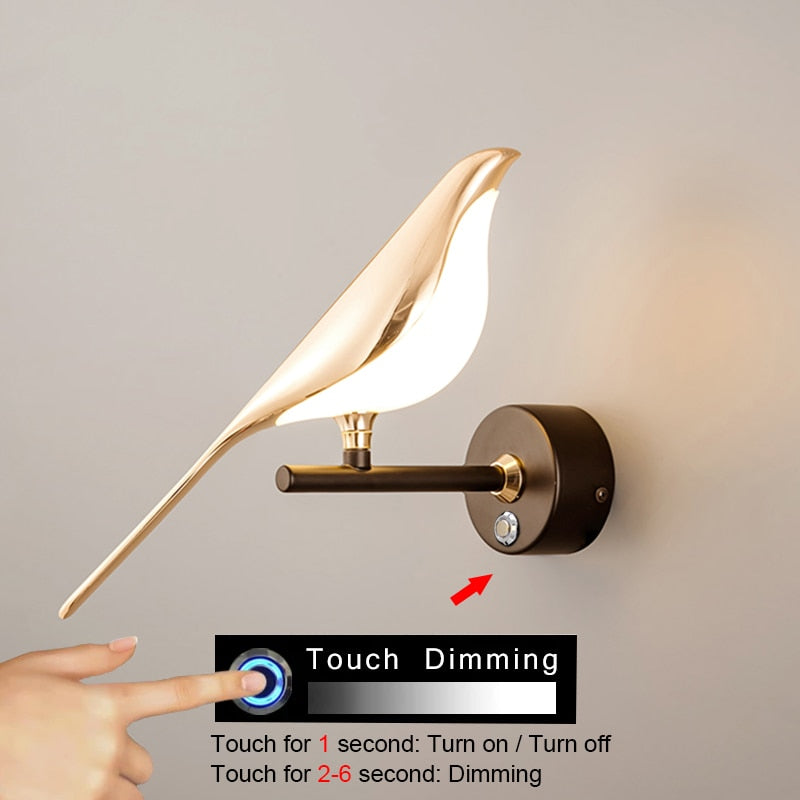 Moderne Simplicity LED-Wandleuchte Magpie Bird Modell Licht Wandleuchte Innenbeleuchtung Küche Nacht Schlafzimmer Wohnzimmer