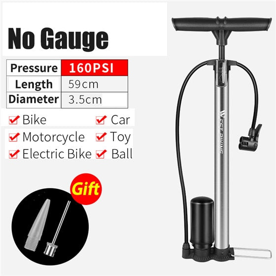 WEST BIKING Bike Floor Pump 120/160PSI Bomba de ciclismo de alta presión Inflador de aire Schrader Presta Valve Road MTB Bicicleta Neumático Bomba