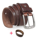 MEDYLA Fashion Brand Men's Genuine Leather Belt High-quality Alloy Buckle Casual Retro Brown Long Belts 105cm to 150cm Dropship