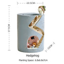 Kreative Tier Harz Blumentopf Sukkulenten Pflanzer Wasser Pflanzbehälter Kaninchen Igel Dekorativer Topf Desktop Ornament