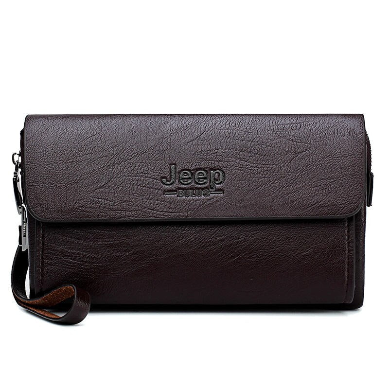 JEEP BULUO Famous Brand Men's Handbag Day Clutches Bags Luxury For Phone and Pen High Quality Spilt Leather Wallets Hand Bag