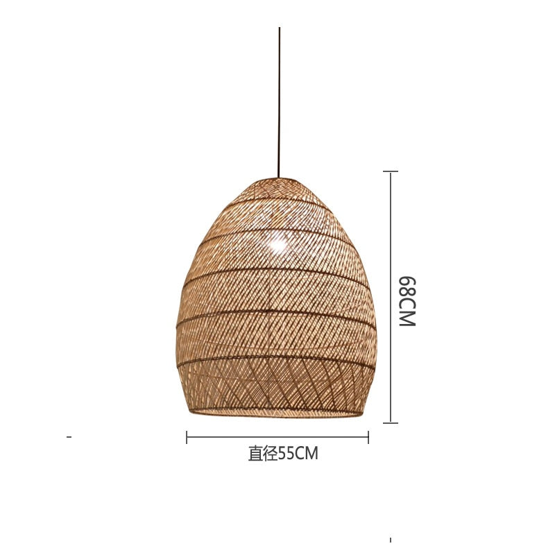 Natural Rattan Lamp Pendant light New Chinese Style Hand-woven Pendant Light for Living Room Hanging Luminaire Dining Room light