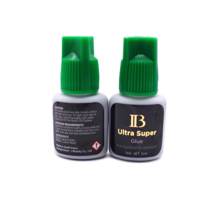5 Bottles/lot I-Beauty IB Ultra Super Glue 5ml Individual Fast Drying Eyelash Extensions Green Cap Lash Glue Wholesale Makeup