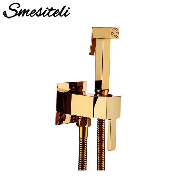 Smesiteli Toilet Brass Bidet Spray Shower Bidet Set Copper Valve Bathroom Bidet Shower Sprayer Wall Mounted Tap Mixer