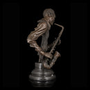 ArtsHom AH-056 estatua de música de bronce escultura accesorios para el hogar hombre Paly saxofón estatua escultura decorativa para el hogar