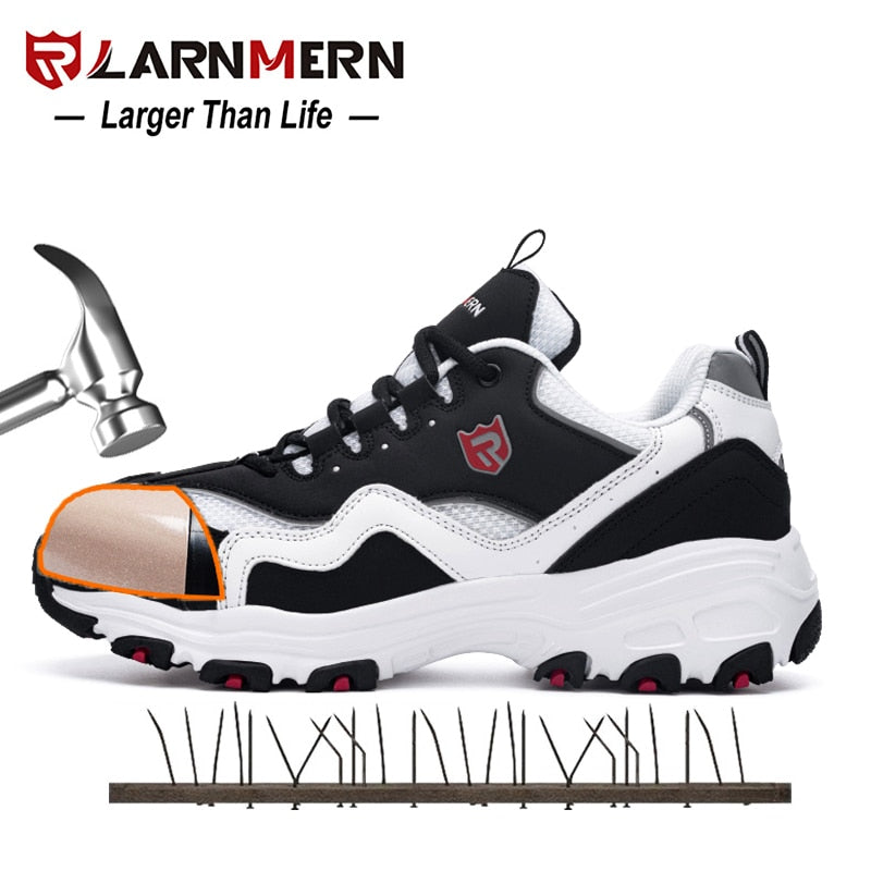 LARNMERN 2020 News Safety Shoes S3 SRC Professional Protection Comfortable Breathable Lightweight Steel Toe Anti-nail Work Shoes