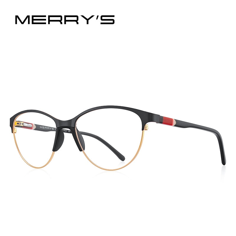 MERRYS DESIGN Women Retro Cat Eye Glasses Frame Ultralight Eye Myopia Prescription Eyeglasses Acetate Glasses Legs S2602